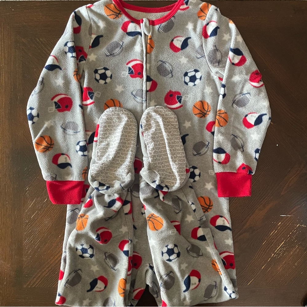 4T Boys Fleece Footie Pajama